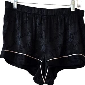Victoria's Secret Black Satin Logo Shorts Size M